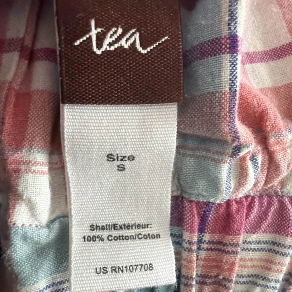 Tea Kids Pink Plaid Reversible Sz S 5/6 Zip Up Jacket Colorful Preppy Coastal